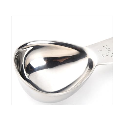 WATIIFUFU Juego de 2 Cucharas Medidoras de Café Mini de Acero Inoxidable, Cucharada de 15 Ml y 30 Ml, Tamaño Pequeño Mango Corto, para Cocina, Hogar y Oficina, Utensilios Precisos