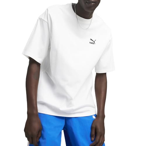 Image of PUMA Mens Better Classics Oversized Logo Crew Neck Short Sleeve Casual Tops Casual