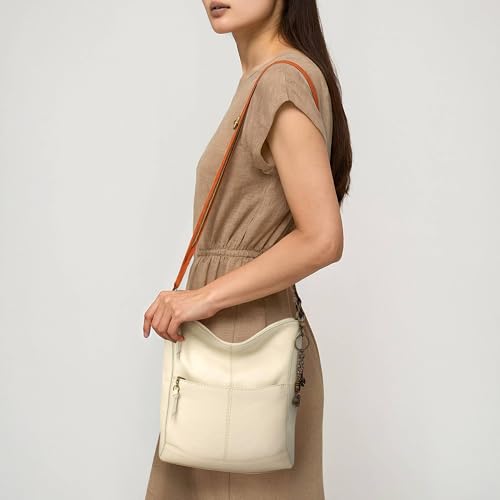 Image of The Sak Lucia Leather Crossbody Purse - Premium Leather Women's Handbag for Everyday & Travel - Cross Body Bag With Zipper
