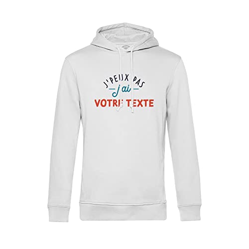 Sweat à capuche personnalisable J'peux pas J'ai style français en typographie moderne