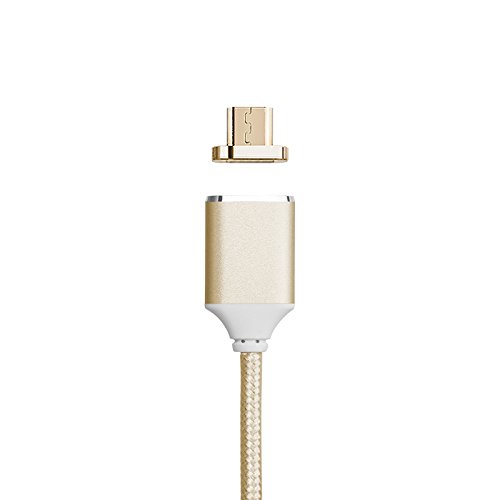 Netdot 2nd Generation Magnetic Braided USB Charging Cable for Samsung Galaxy S2 S3 S4 S6 , Note 2/3/4/5, LG G4 G3, Sony Xperia Z5 Premium/Compact etc (2 Pack Gold)