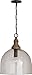 Capital Lighting 336011YP-484 Inglewood Clear Seeded Glass Dome Pendant, 1-Light 100 Watts, 19"H x 15"W, Grey Wash/Pewter