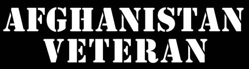 Black Afghanistan Veteran Bumper Sticker (Military Vet Army Soldier Military war Served (2.5 x 9 inch)