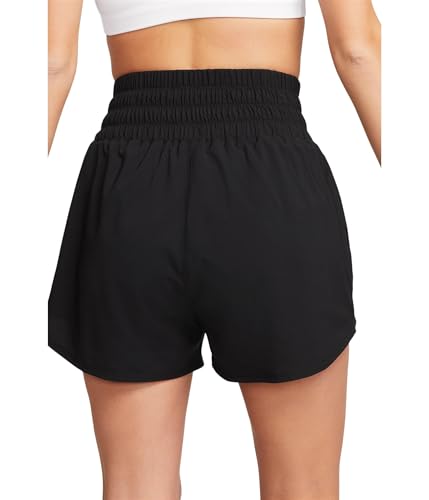 Nike, Mens, One Dri-FIT Ultra High-Rise 3” Brief-Lined Shorts, Black/Reflective Silver, X-Small - image 2