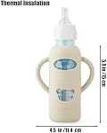 PandaEar 2 Paquet de manches en silicone pour Dr Brown 8oz Bouteilles pour bébés en verre, housses antidérapantes avec poignées, résistant à la chaleur & Facile à saisir