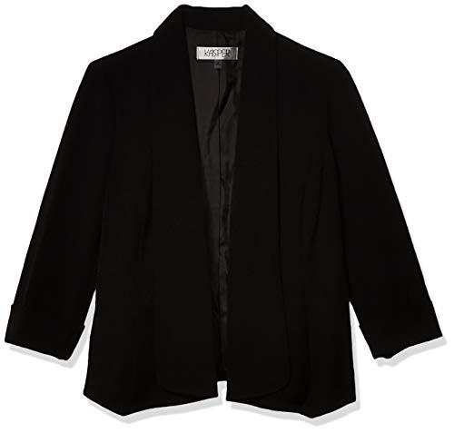 Kasper Women's Stretch Crepe Open Cardigan Jacket, Black, 10