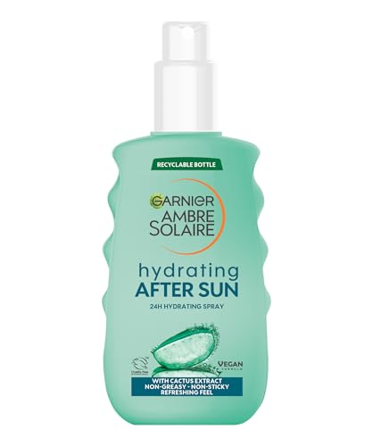 Garnier Ambre Solaire After Sun Spray for Face & Body Hydrating & Refreshing Sunscreen Ultra-Light Soothing Formula Refreshing Feel Non-Greasy Non-Sticky 150ml