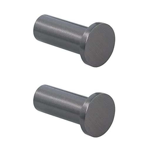 SAYAYO 2Pcs Crochet Mural en Acier Inox Patère Murale Ronde 45mm Crochet pour Salle de Bain Chambre Cuisine, Finition Grise, EGOY001Y-QH-2P