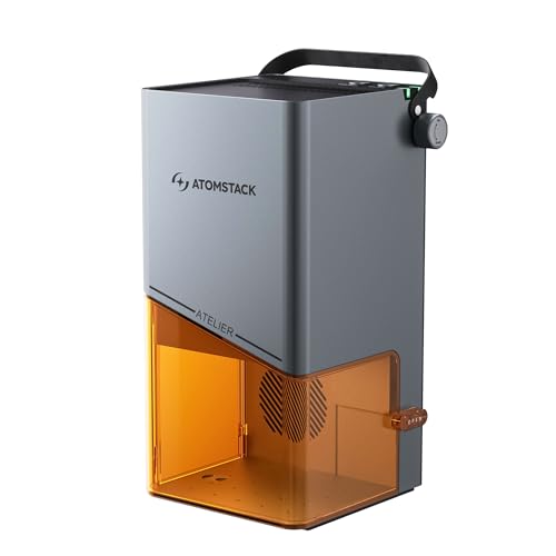 Image of AtomStack Atelier - 12 Watt Diode Galvo Engraving and Cutting - Ultrafast 4000mm/s - Camera - Portable and Mini Laser Engraver and Laser Cutter - Personalise Wood, Paper, Leather, Cardboard and More