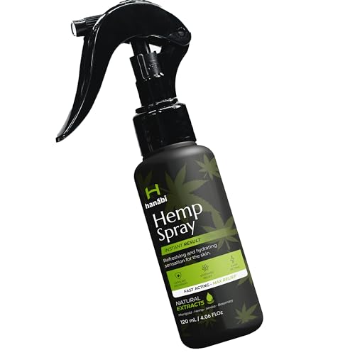 Hanábi Premium Hemp Spray | Maximum Strength 10,000mg Hemp Oil Infused | Better Than Hemp Cream | GMO Free | Hemp Seeds Oil, Calendula, Lavender & Arnica | Organic & Vegan Relife - 4.1 Oz