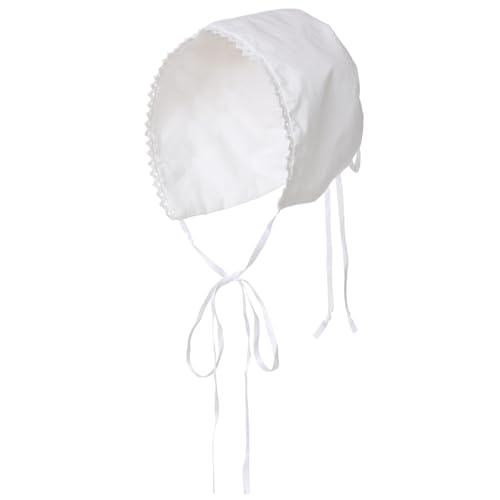 COSDREAMER Girls Women Mop Hat Colonial Pilgrim Prarie Bonnet hats (white 2)