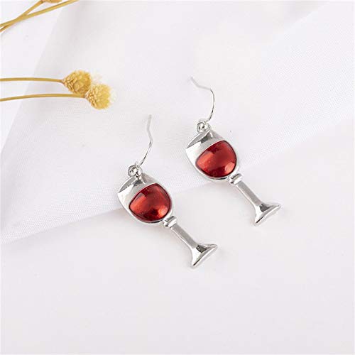 Red Wine Glass Dangle Earrings Dainty Unique Handmade Metal Earrings for Women Girls Jewelry2
