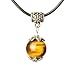 Tirio Wishing Bead Necklace Golden Tiger Eye with Silver Pendant Grounding Stone Protection Yellow