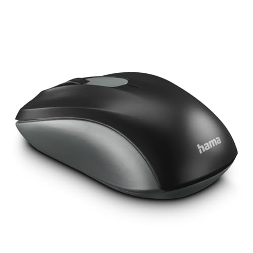 Image of Hama AMW-200 Optical Wireless Mouse with Nano Receiver,1600 DPI Optical Sensor, 2.4GHz Connectivity, 3 Buttons Wireless Mouse - (Anthracite /Black)