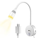 LemonBest Wall Reading Light - 360° Adjustable Bedside Wall Lamp - Adjustable Color Temperature & Br