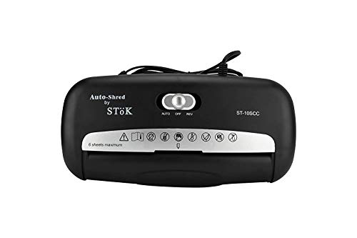 Image of SToK (ST-10Scc) 6-Sheet Strip Cut Paper and Credit Card Shredder with 10 Liter Waste Basket Capacity (1 Year Offsite Warranty)