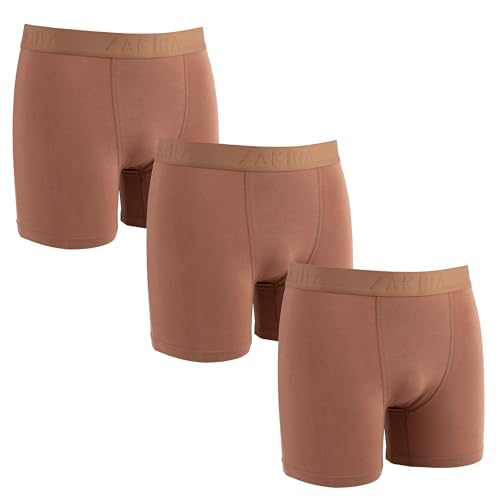 ZAKIRA Men's Tencel Modal Boxer Briefs -Super Soft Stretch Breathable Quick Dry Underwear 3 Pack
