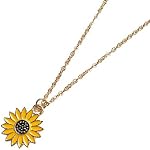 Sunflower Collier pendentif pour les femmes Filles Cadeaux d'anniversaire de Noël Niece Colliers de tournesol pour femmes Bijoux de tournesol Cadeau inspirant avec carte de message pour fille