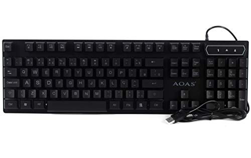 Kit Teclado Semi Mecânico Gamer Multimídia Abnt2 Led Rgb com Mouse 2400dpi Laser Usb Óptico para Pc