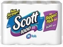 Scott White Bathroom Tissue - 36 Rolls per Pack - 1 Each.
