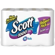 Scott White Bathroom Tissue - 36 Rolls per Pack - 1 Each.