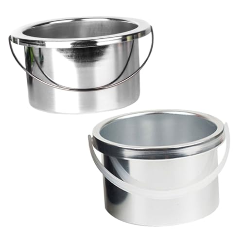 Hemobllo 2Piezas Cacerola Máquina para Derretir Cera Sartén de Metal para Depilación Plato Calentador de Cera Diseño Cómodo y Práctico de Interior