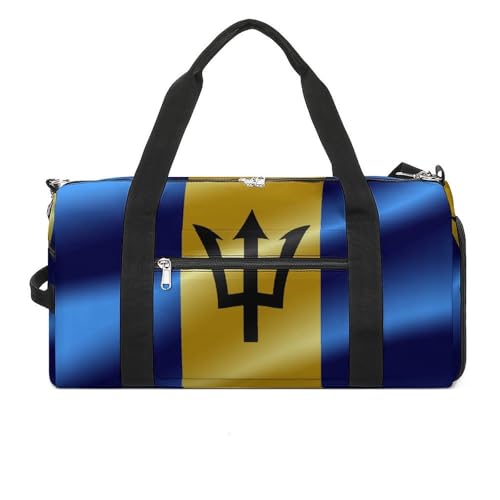 Large Overnight Luggage Bag Travel Weekender Duffle Bag Sport Beach Yoga Bags Flag of Barbados
