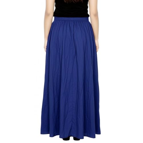 Image of Sttoffa Women Solid Color Maxi Plain Cotton Full Length White Skirt 40 inch Long Cotton Long Skirt