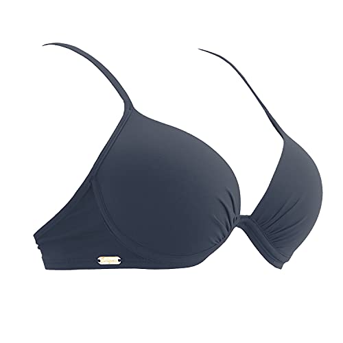 Top Biquíni Meia Taça Com Bojo Tamanho:46;Cor:Preto