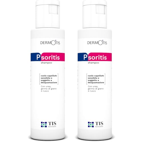 PsoriTIS, Urea 10% Shampoo - Dermatite Seborroica, Cuoio Capelluto incline alla Psoriasi, Forfora, Squame, Pelle Pruriginosa, Squamosa, Infiammata, Sollievo Idratante Lenitivo, Germe di Grano (2 pack)