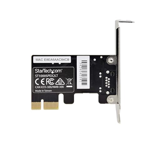Image of StarTech 1-Port Gigabit PCIe Network Card, Realtek RTL8111H (ST1000SPEX2LT) | PCI Express LAN Card, Low-Profile NIC, Adapter