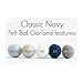 Classic Navy Handmade adjustable Felt Ball Garland by Sheep Farm Felt