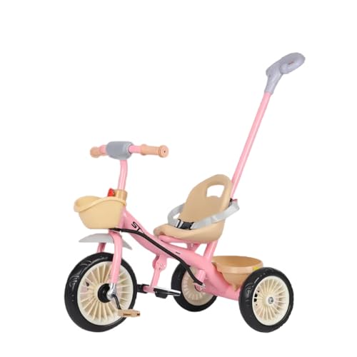 Bxzzuis子供乗せ自転車 、子供用三輪車、 三輪車 キックバイク 、ベビーバイク、 三輪車 手押し棒付き 、子供のおもちゃの車、 子供自転車 自転車 3輪 赤ちゃん おもちゃ 調節可能なシート 軽量 組み立て簡単 、1 〜 6 歳のお子様向け 乗用玩具