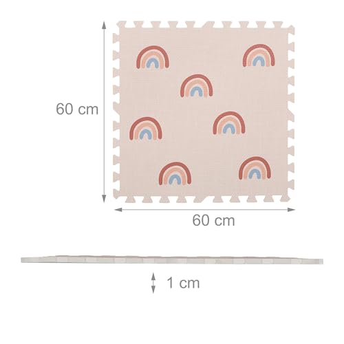 Esterilla gateo ideal para el cuarto infantil con set de 6 piezas rosa 6