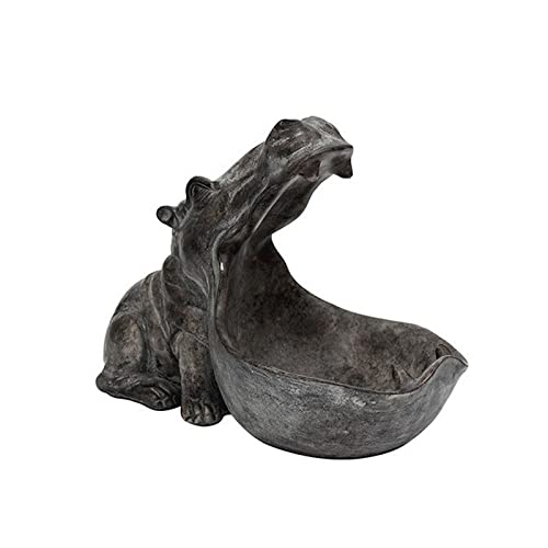 カバ像ホーム樹脂カバ置物楽しいキャンディーディッシュキーボウル大きな口の彫刻デスクトップアート装飾クラッターコンテナ収納ボックス1104