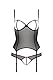 Selente Luxury Love 3-teiliges Damen Dessous-Set aus Ouvert-Corsage mit Strapshaltern, Slip und exklusiver Satin-Augenbinde Made in EU, Schwarz-Mesch-Ouvert,Gr. S-M
