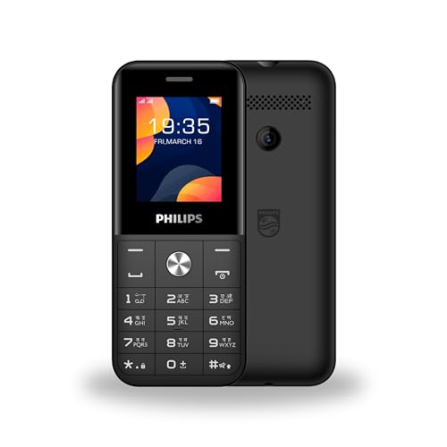 Image of PHILIPS All-New E2102 Sleek & Stylish |Keypad Mobile with 1.77 inch Screen|1000 MAH Battery | 2030mm Speaker| Wireless FM | Bright Torch| Digital Camera|Black