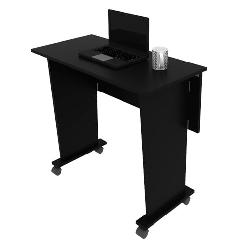 Mesa Escritório Dobrável Rodizios Me4117 Tecnomobili Preta