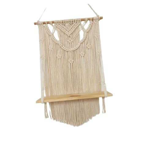 Étagère murale bohème en coton blanc pour un salon doux et chaleureux