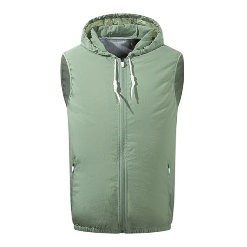 Meichoon Chaleco con Aire Acondicionado con Capucha para Mujer con 2 Ventiladores Chaqueta Refrescante Ropa de Trabajo para la Prevención del Golpe de Calor en Verano