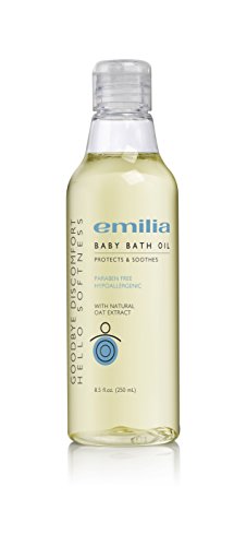 Emilia Hypoallergenic Bath Oil for Babies - Paraben-Free Natural Baby Wash Enriched With Natural Oat Extract, Sunflower, Sweet Almond, Sesame, Calendula, and Chamomile 8.5 fl.oz.