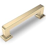 Amerdeco 10 Pack Brushed Brass Cabinet Pulls 3 Inch(76MM) Hole Centers Kitchen Cabinet Handles Cabinet Hardware Kitchen Handles for Cabinets Cupboard Handles Drawer Pulls ZH0019