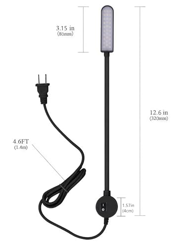 Image of LED Sewing Machine Light,POWKER 30 LED Magnetic Mount Drill Press Light with Flexible Silone Coating Gooseneck for Sewing Machine, Drill Presses, Desks, Music Stands, Craft, Workbenches, Lathes Lamps