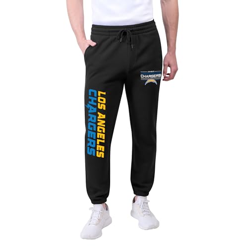 Ultra Game NFL Official Adults Super Soft Game Day Jogger Sweatpants - Unisex, Los Angeles Chargers, Black, Large
