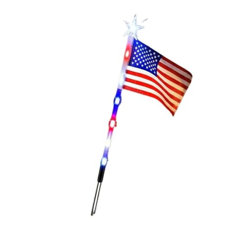 Iluminación patio y luces solares estaca bandera americana para aceras exteriores