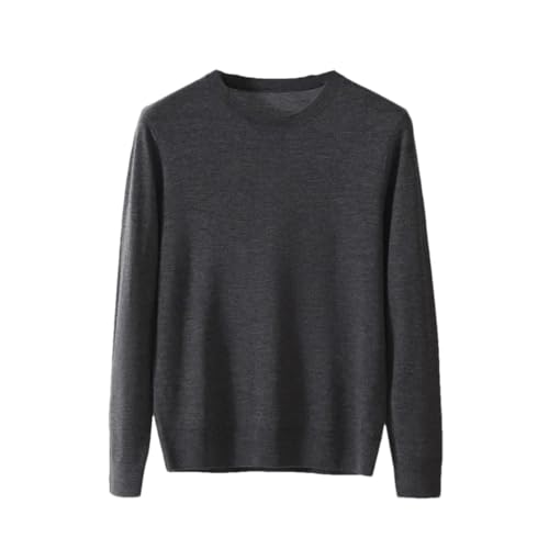 Men's Solid Cashmere Knitwear Round Neck Style Business Casual Sweater