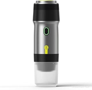 Portable Espresso Machines, Electric Espresso Maker with Self-Heating, USB-C & Car Charger, 20 Bar Mini Coffee Maker With NS Capsule & Ground Coffee for Camping, Hiking, Travel, Office, Silver