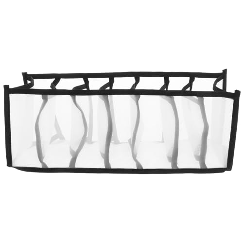 QUMIIRITY 下着収納ボックス メッシュ素材 仕切り付き 格 ブラック 靴下やブラも整理可能 収納ケース クローゼット用オーガナイザー