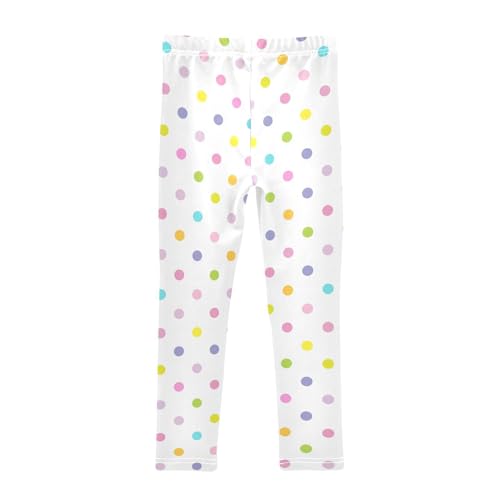 Polka Dot Colorful Wave Point Girls Casual Leggings for Kids Printed Long Pant Bottoms Stretch and Soft2