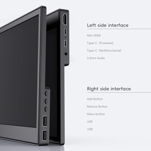 Image of JUSTTHINK Small Portable Monitor 11.6 inch, Ultra-Slim Mini Monitor | Display with Smart Cover Plug & Play USB-C /HDMI External Second Screen Travel Monitors for Laptop, Phone